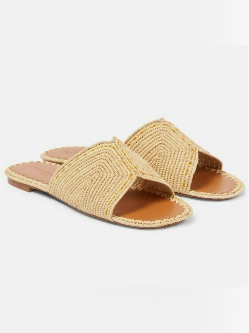 Clergerie Women's Ineni Woven Slide Sandals in Paille Naturel Size 40 MSRP $375